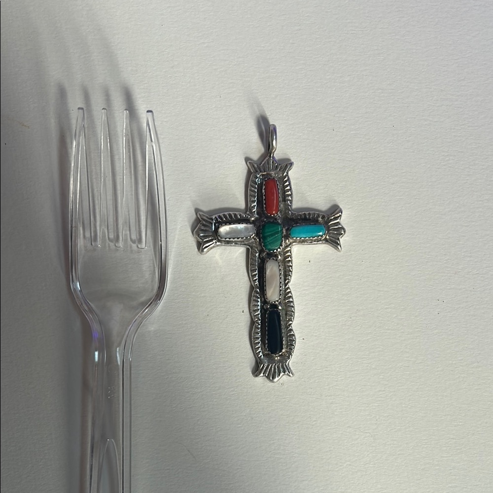 Multicolor Cross Pendant Necklace